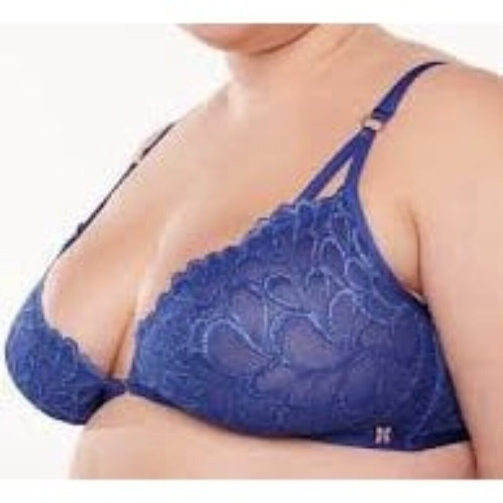 Savage X Fenty Not Sorry Bralette Purple Lace Sheer Mesh 34 C/D